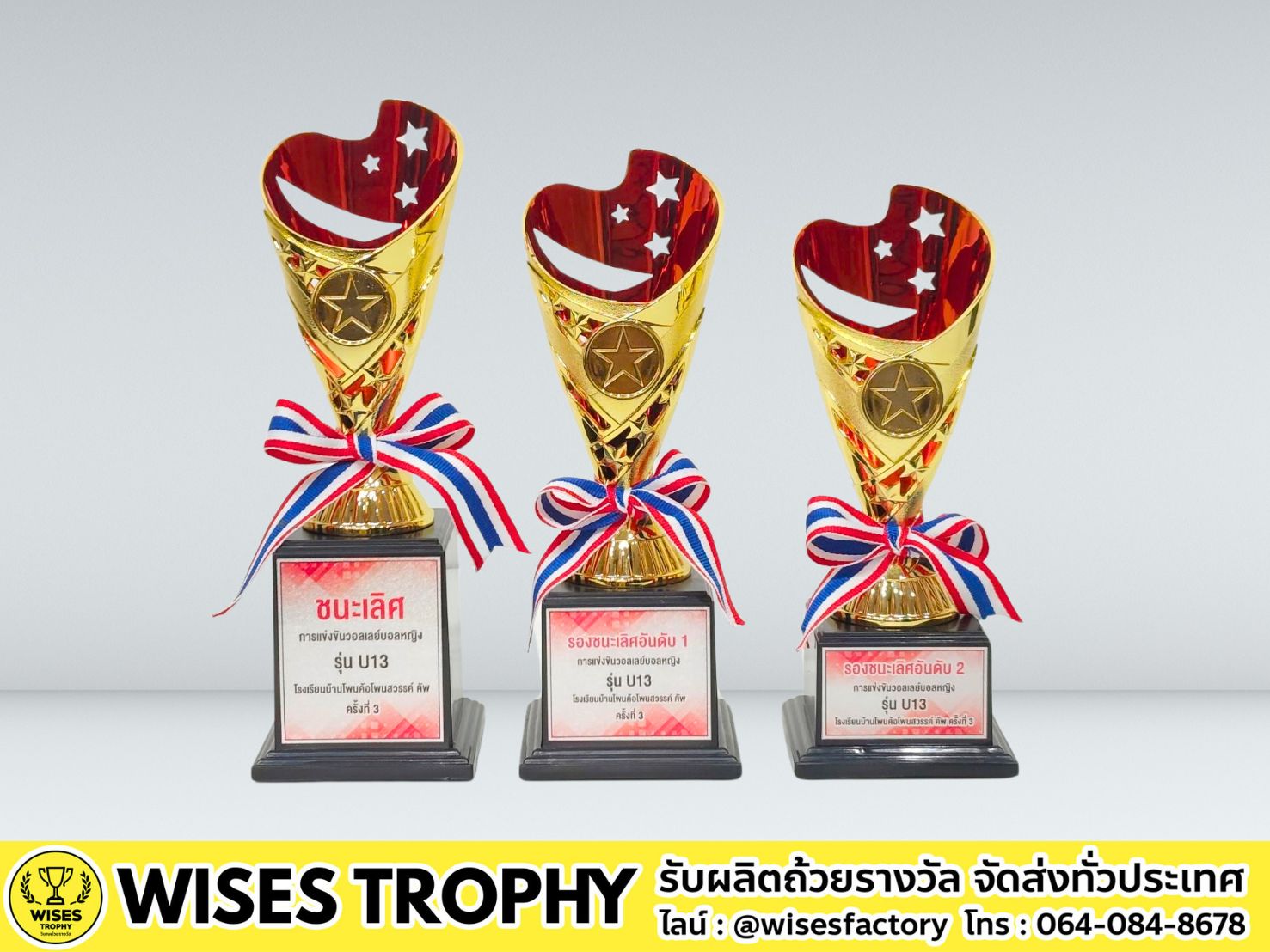 ถ้วยรางวัลสีทอง-ถ้วยรางวัลสีแดง-ถ้วยรางวัลราคาถูก-ถ้วยรางวัลวอลเลย์บอล